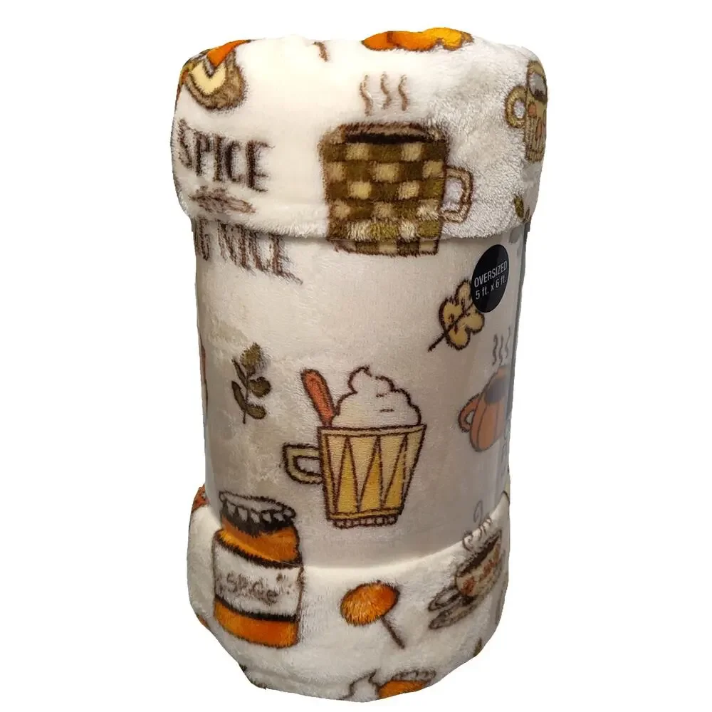 The Big One Pumpkin Spice Oversized Supersoft Plush Throw Blanket